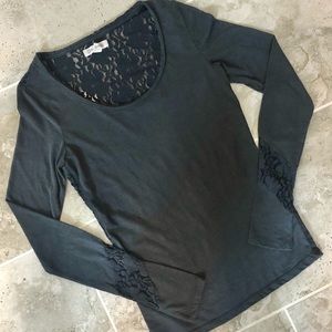 Aeropostale Long Sleeve Lace Back Shirt